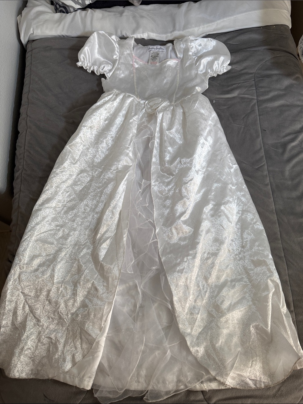 Chasing Fireflies White Satin & Organza princess bride Halloween costume Sz 8